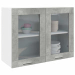 Hanging Glass Cabinet Lyon Concrete Grey 80x31x60 cm - Bargainia.com - 