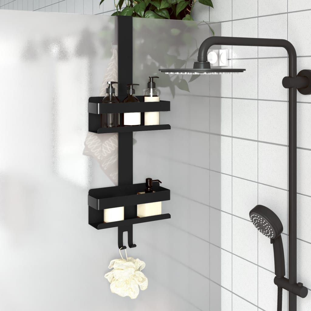 Hanging Shower Caddy Matt Black Brushed 304 Stainless Steel - Bargainia.com - 