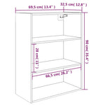 Hanging Wall Cabinet White 69.5x32.5x90 cm - Bargainia.com - 