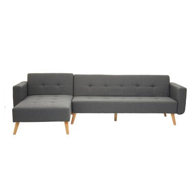 Hansa Hagen Grey Linen Corner Sofa Bed - Bargainia.com - 