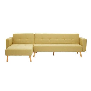 Hansa Hagen Olive Linen Corner Sofa Bed - Bargainia.com - 
