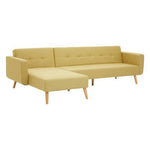 Hansa Hagen Olive Linen Corner Sofa Bed - Bargainia.com - 