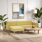 Hansa Hagen Olive Linen Corner Sofa Bed - Bargainia.com - 