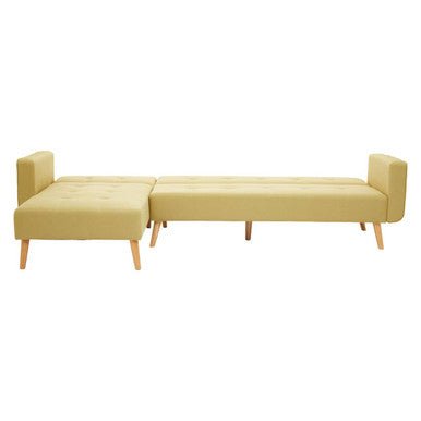 Hansa Hagen Olive Linen Corner Sofa Bed - Bargainia.com - 