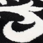 Hard Wearing Hessian Backed Stair Runner Kitchen Mat - Texas Black & White Filigree - Bargainia.com - 