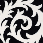 Hard Wearing Hessian Backed Stair Runner Kitchen Mat - Texas Black & White Filigree - Bargainia.com - 