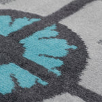 Hard Wearing Hessian Backed Stair Runner Kitchen Mat - Texas Blue & Grey Floral - Bargainia.com - 