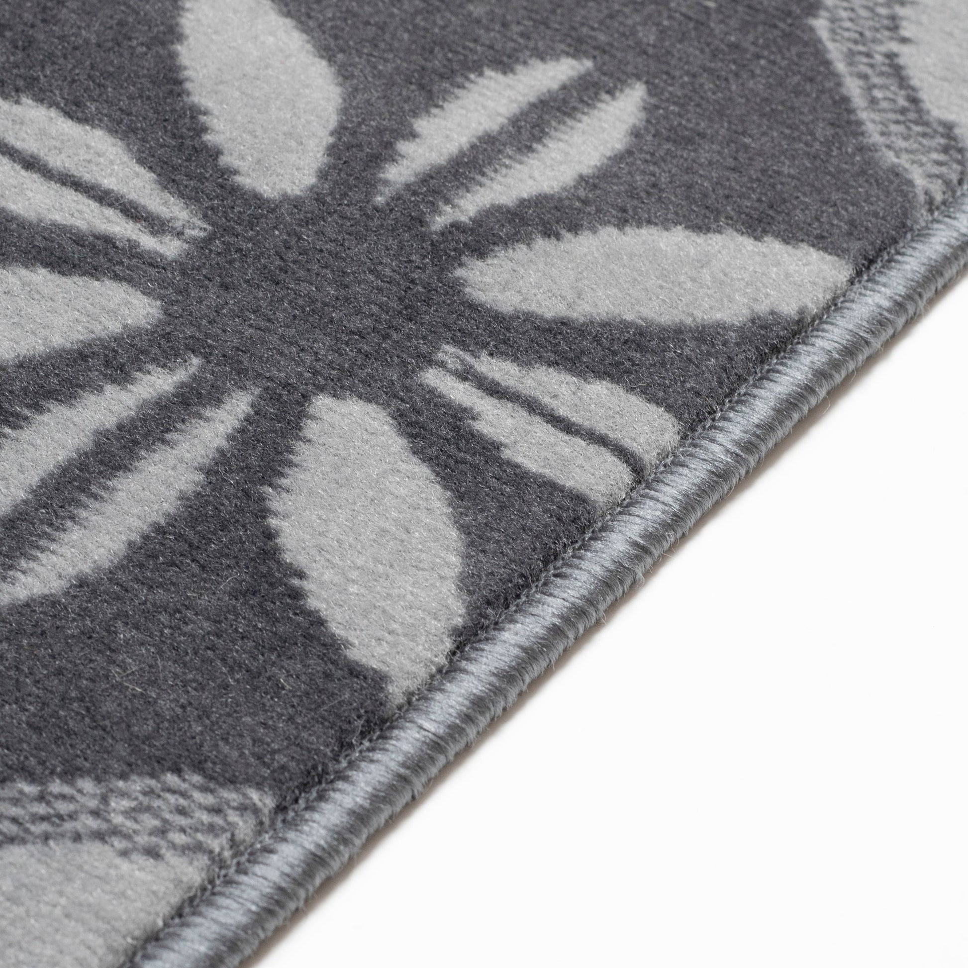 Hard Wearing Hessian Backed Stair Runner Kitchen Mat - Texas Blue & Grey Floral - Bargainia.com -  - RNR-TXS-2853-BS55-01FT-CST