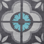 Hard Wearing Hessian Backed Stair Runner Kitchen Mat - Texas Blue & Grey Floral - Bargainia.com - 
