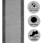 Hard Wearing Hessian Backed Stair Runner Kitchen Mat - Texas Grey Border - Bargainia.com - 