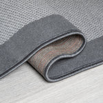 Hard Wearing Hessian Backed Stair Runner Kitchen Mat - Texas Grey Border - Bargainia.com - 