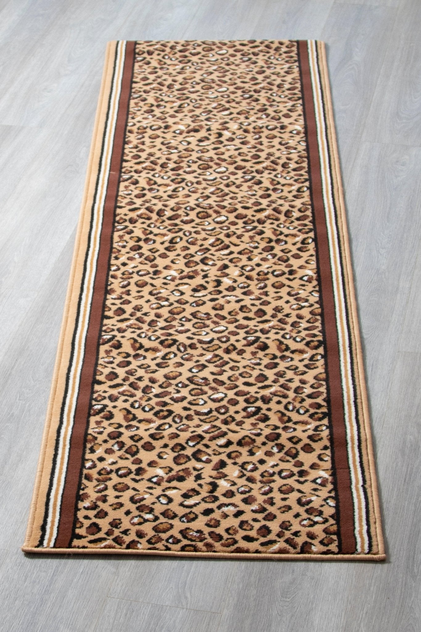 Hard Wearing Hessian Backed Stair Runner Kitchen Mat - Texas Leopard Print - Bargainia.com - 