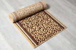 Hard Wearing Hessian Backed Stair Runner Kitchen Mat - Texas Leopard Print - Bargainia.com - 