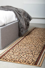 Hard Wearing Hessian Backed Stair Runner Kitchen Mat - Texas Leopard Print - Bargainia.com - 