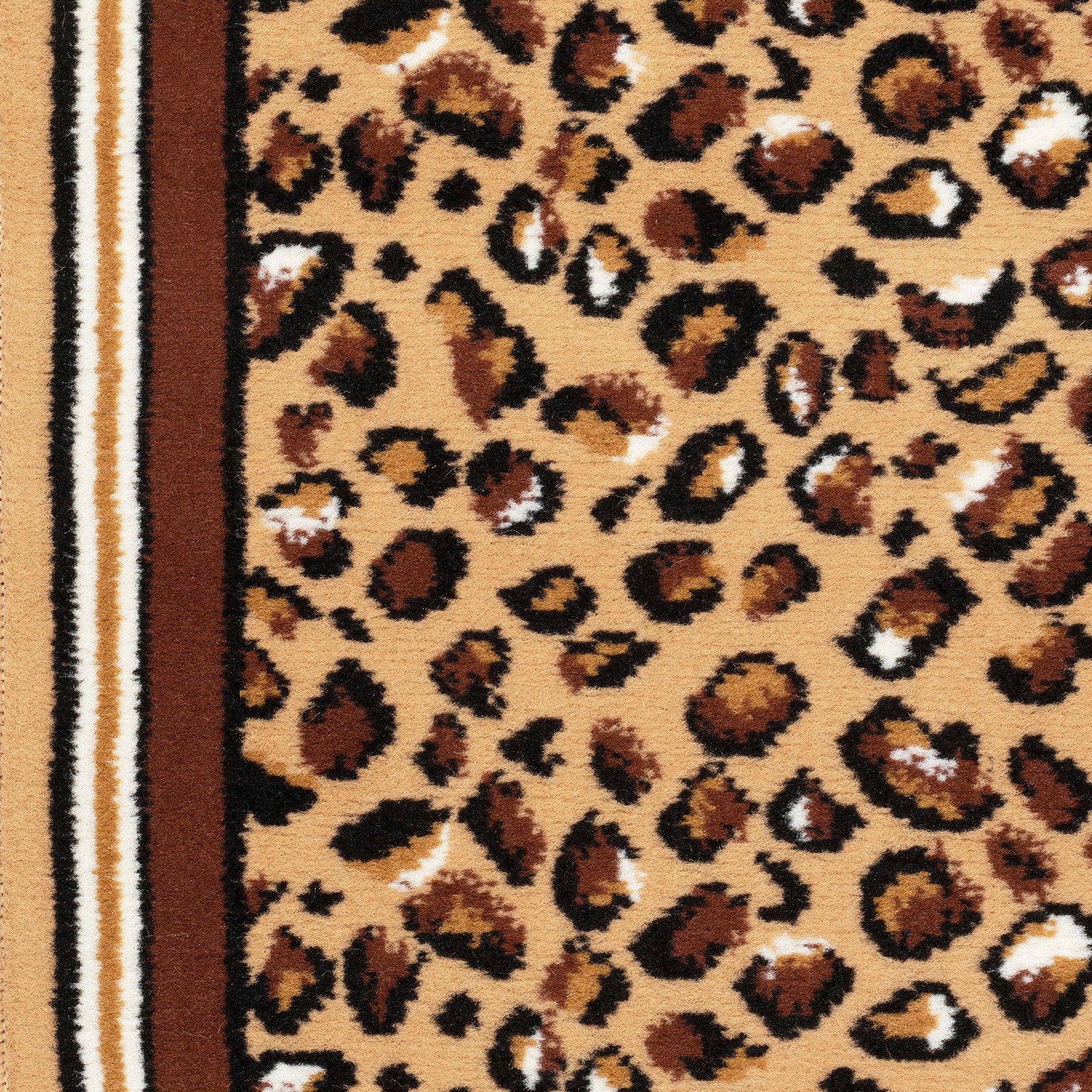 Hard Wearing Hessian Backed Stair Runner Kitchen Mat - Texas Leopard Print - Bargainia.com - 