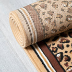 Hard Wearing Hessian Backed Stair Runner Kitchen Mat - Texas Leopard Print - Bargainia.com - 