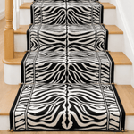 Hard Wearing Hessian Backed Stair Runner Kitchen Mat - Texas Zebra Print - Bargainia.com - 