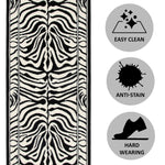 Hard Wearing Hessian Backed Stair Runner Kitchen Mat - Texas Zebra Print - Bargainia.com - 