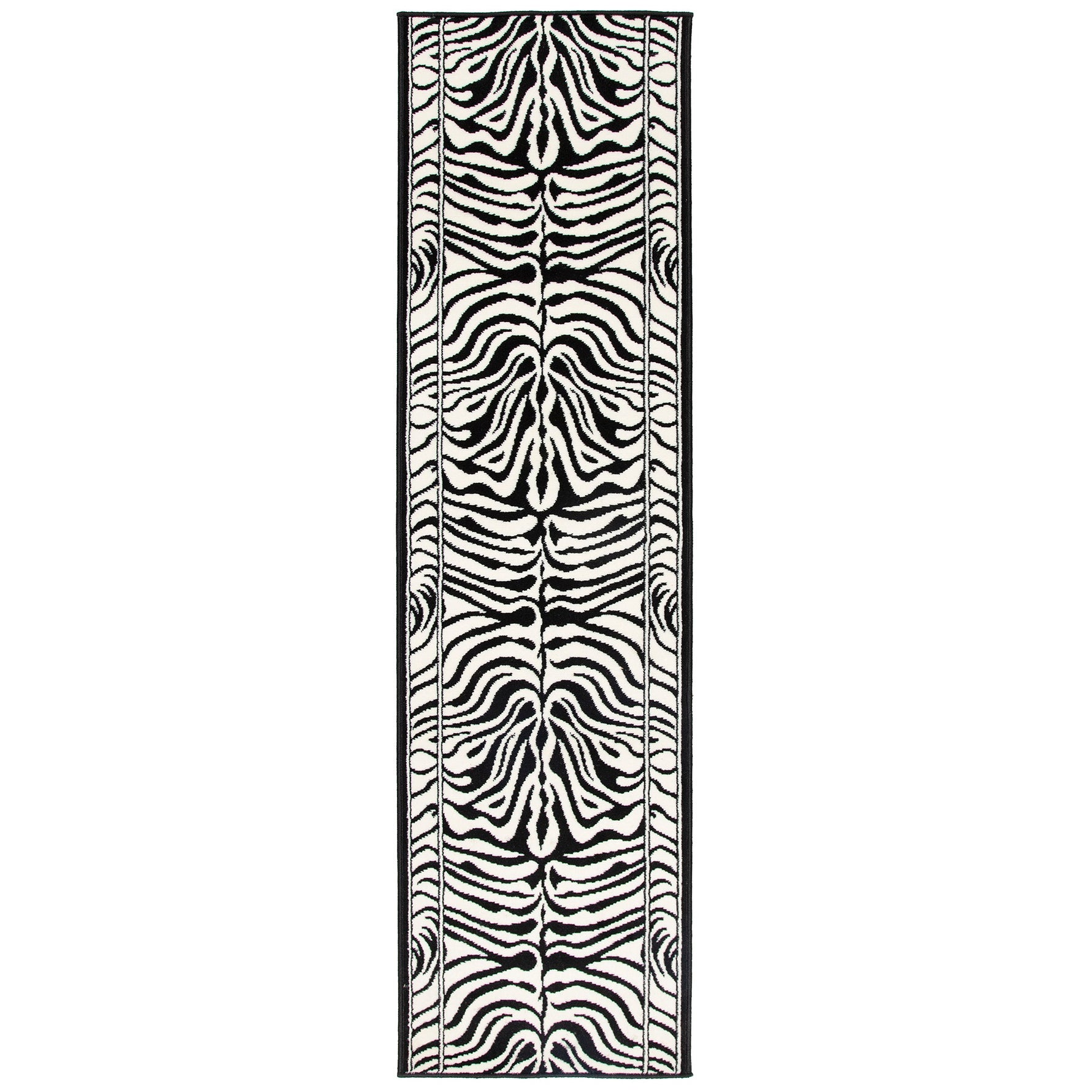 Hard Wearing Hessian Backed Stair Runner Kitchen Mat - Texas Zebra Print - Bargainia.com - 