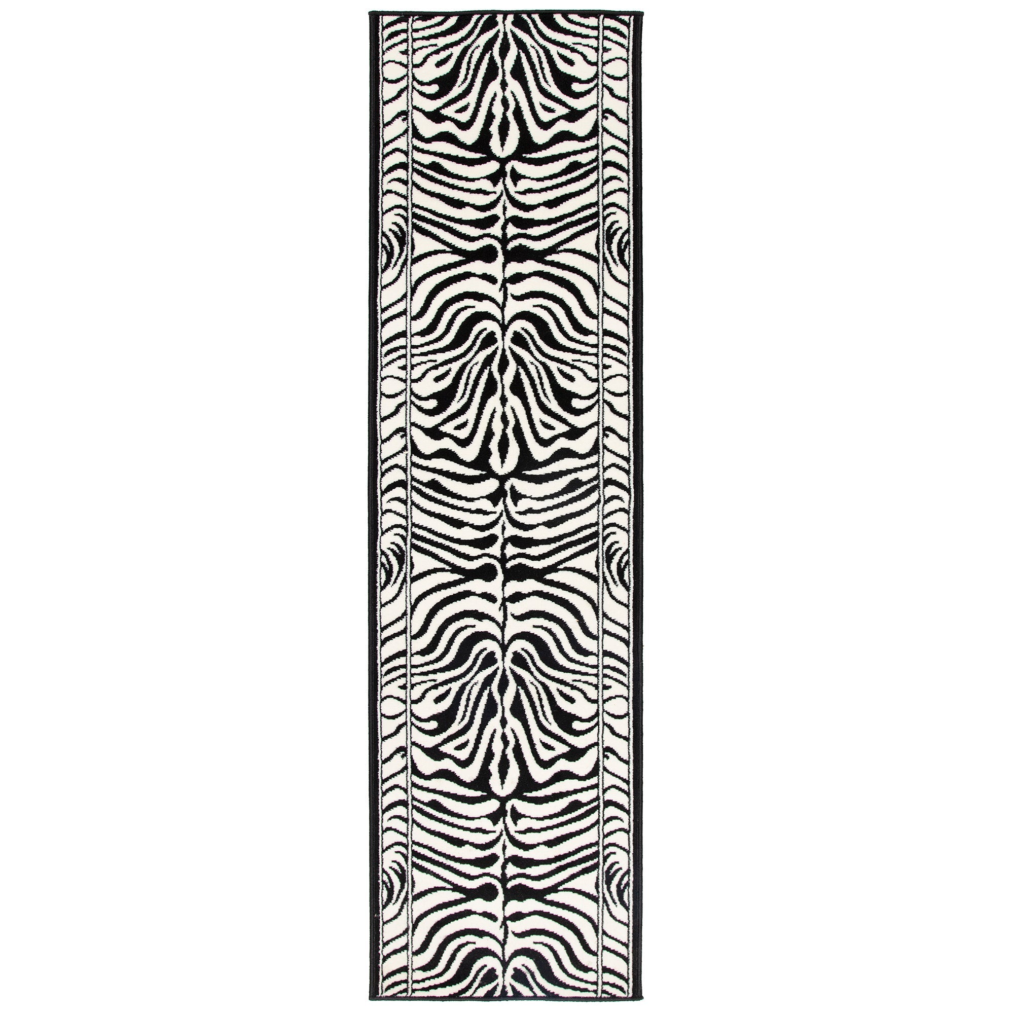 Hard Wearing Hessian Backed Stair Runner Kitchen Mat - Texas Zebra Print - Bargainia.com -  - RNR-TXS-4500-B041-01FT-CST