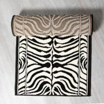 Hard Wearing Hessian Backed Stair Runner Kitchen Mat - Texas Zebra Print - Bargainia.com - 