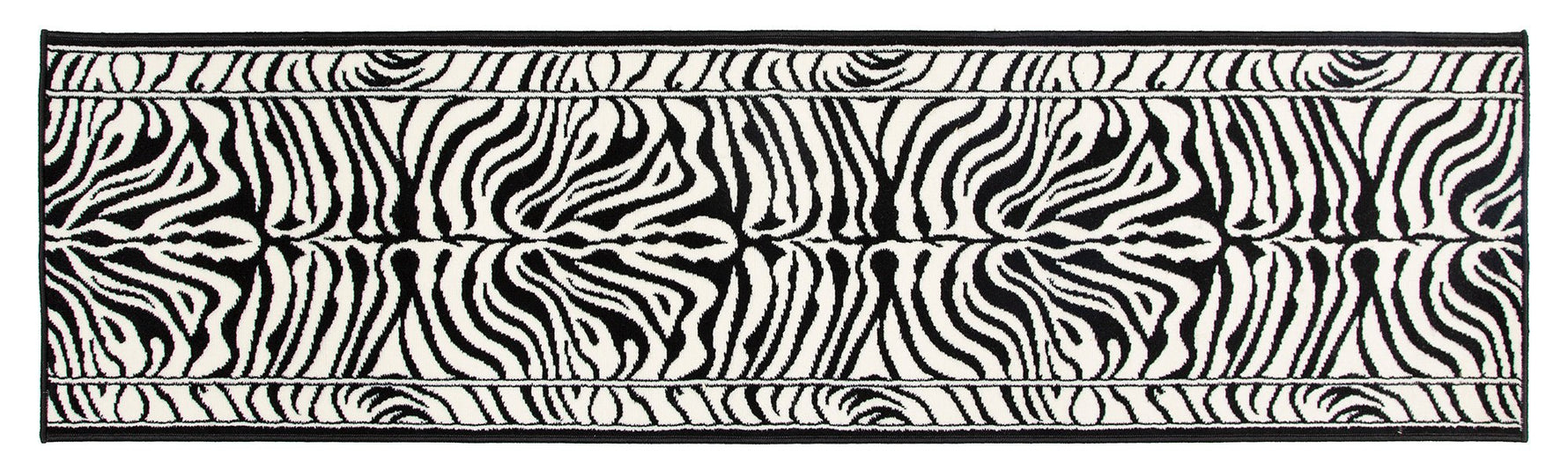 Hard Wearing Hessian Backed Stair Runner Kitchen Mat - Texas Zebra Print - Bargainia.com - 