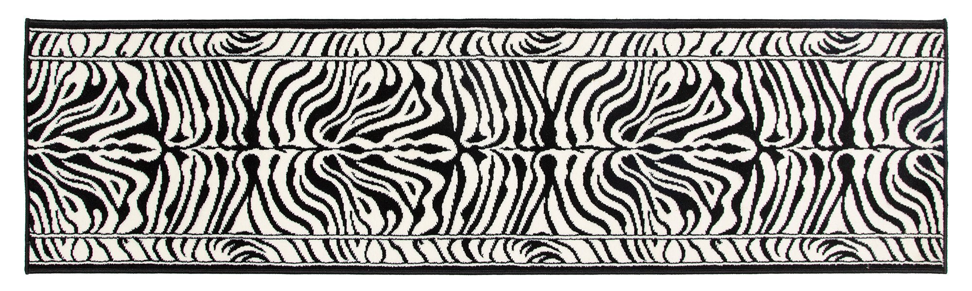 Hard Wearing Hessian Backed Stair Runner Kitchen Mat - Texas Zebra Print - Bargainia.com -  - RNR-TXS-4500-B041-01FT-CST