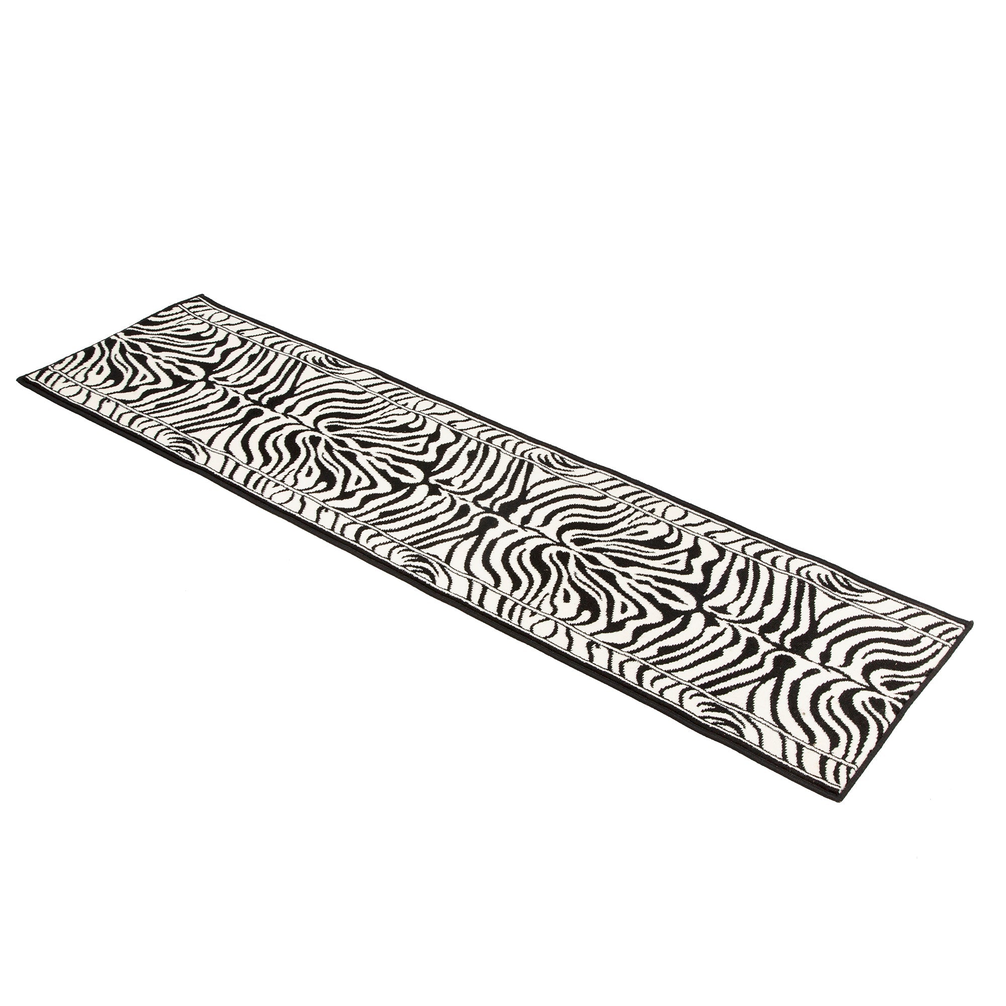 Hard Wearing Hessian Backed Stair Runner Kitchen Mat - Texas Zebra Print - Bargainia.com -  - RNR-TXS-4500-B041-01FT-CST
