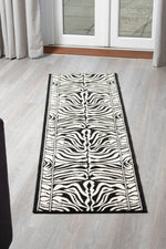 Hard Wearing Hessian Backed Stair Runner Kitchen Mat - Texas Zebra Print - Bargainia.com - 
