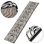 Hard Wearing Hessian Backed Stair Runner Kitchen Mat - Texas Zebra Print - Bargainia.com - 