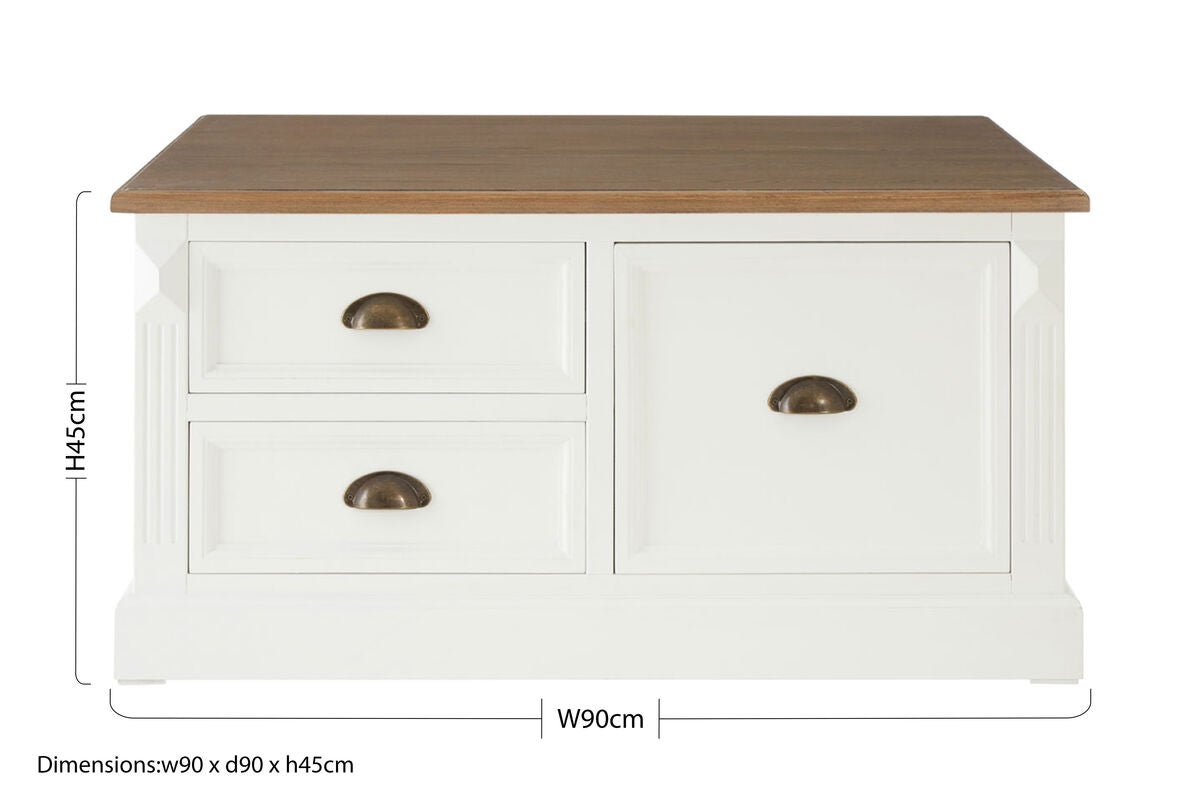 Hardwick Square Coffee Table with Drawers - Bargainia.com - 5018705383651