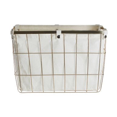 Harga Large Gold Finish Wire Storage Basket with Lining - Bargainia.com - 5018705360980