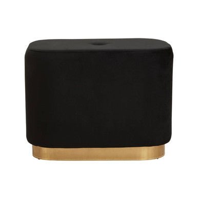 Hartford Black Velvet and Matte Gold Rectangular Pouffe - Bargainia.com - 5018705961460