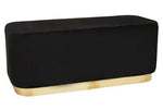 Hartford Black Velvet Bench With Matte Gold Base - Bargainia.com - 5018705961484