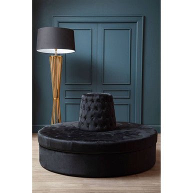 Hartford Black Velvet Modular Round Sofa - Bargainia.com - 