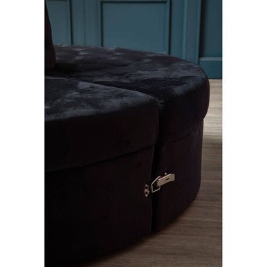 Hartford Black Velvet Modular Round Sofa - Bargainia.com - 