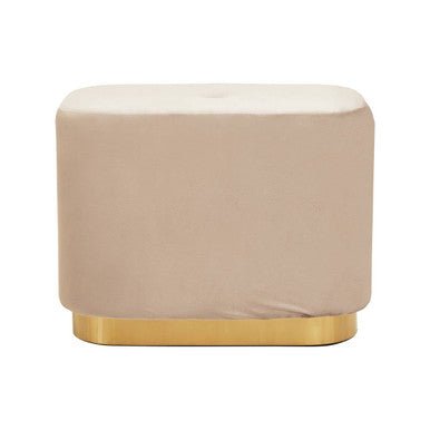 Hartford Mink Velvet and Matte Gold Rectangular Pouffe - Bargainia.com - 5018705961453
