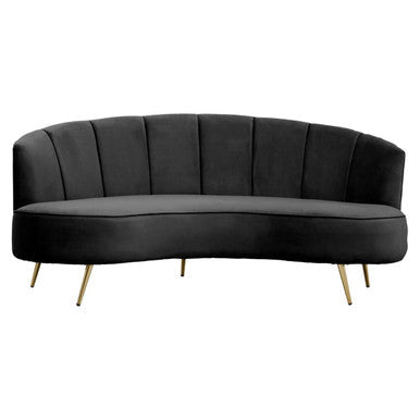 Hasna Three Seat Black Velvet Sofa - Bargainia.com - 5018705959306 - 2406680