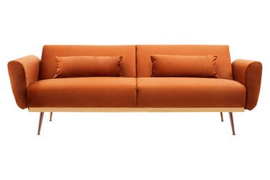 Hatton Burnt Orange Velvet Sofa Bed - Bargainia.com - 5018705952062 - 2406568