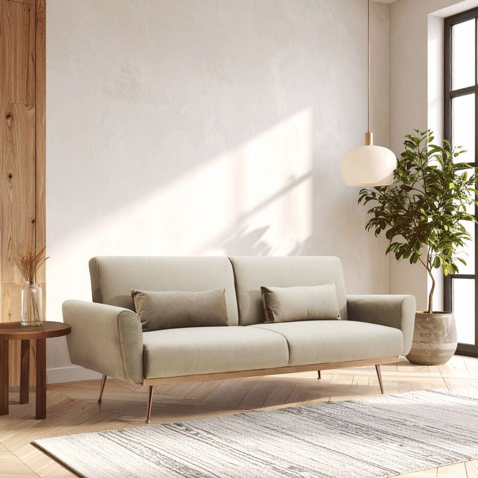 Hatton Mink Velvet Sofa Bed - Bargainia.com - 