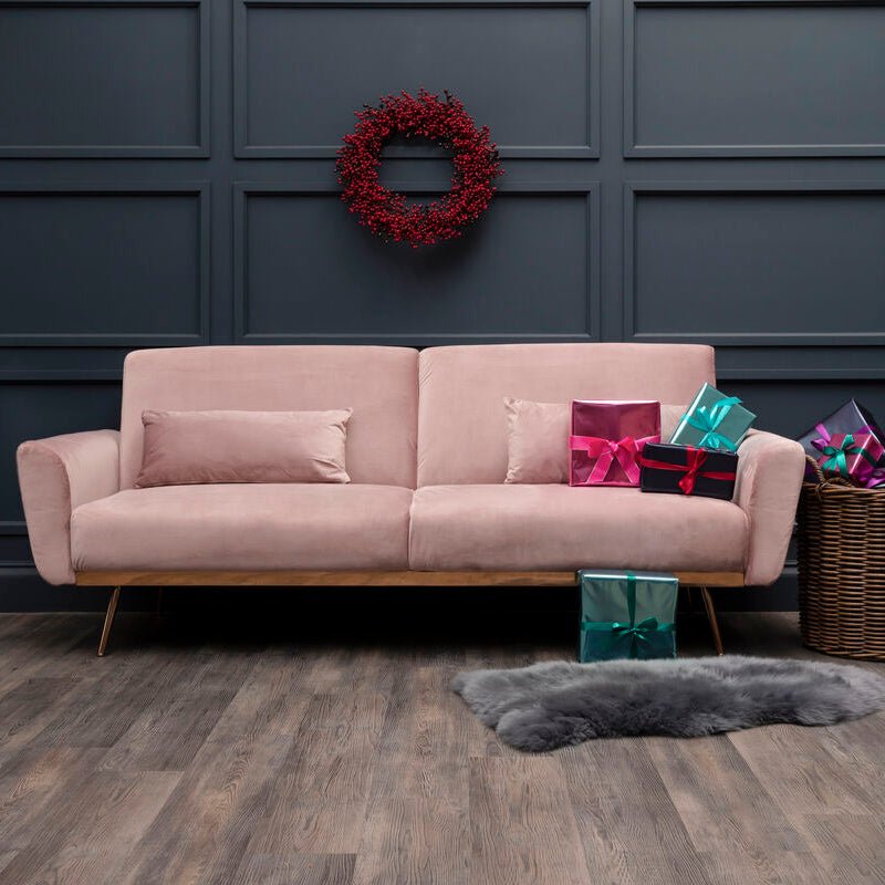 Hatton Pink Velvet Sofa Bed - Bargainia.com - 5018705451145 - 2405834