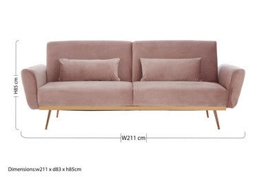Hatton Pink Velvet Sofa Bed - Bargainia.com - 5018705451145 - 2405834