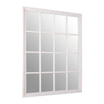 Hawthorne Antique White Finish Wooden Grid Wall Mirror - Bargainia.com - 5018705402956