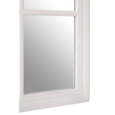 Hawthorne Antique White Finish Wooden Grid Wall Mirror - Bargainia.com - 5018705402956
