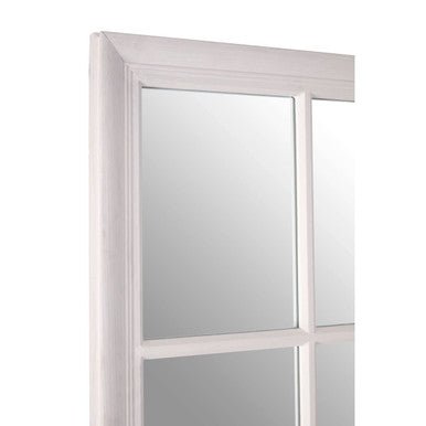 Hawthorne Antique White Finish Wooden Grid Wall Mirror - Bargainia.com - 5018705402956