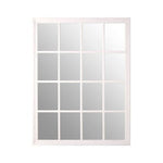 Hawthorne Antique White Finish Wooden Grid Wall Mirror - Bargainia.com - 5018705402956