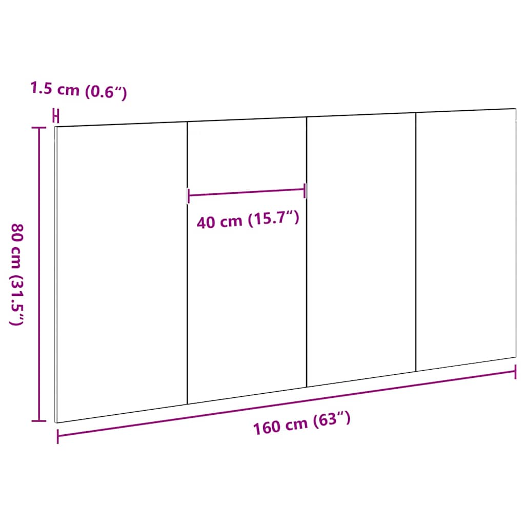 Headboard Black oak 160 x 1,5 x 80 cm Engineered wood - Bargainia.com - 8721158771346 - 862736