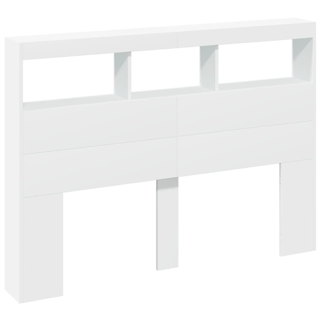 Headboard Cabinet with LED White 140x17x102 cm - Bargainia.com - 8721012465114 - 839196