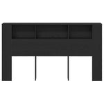 Headboard Cabinet with Storage Black oak 180 x 18.5 x 102.5 cm - Bargainia.com - 