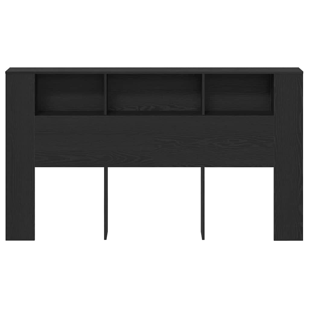 Headboard Cabinet with Storage Black oak 180 x 18.5 x 102.5 cm - Bargainia.com - 